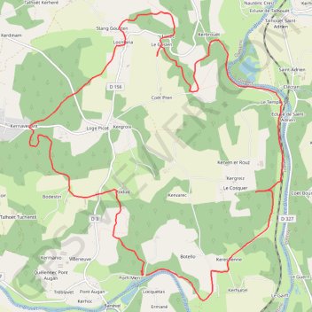 Trace GPS Pont-Augan - Quistinic, itinéraire, parcours