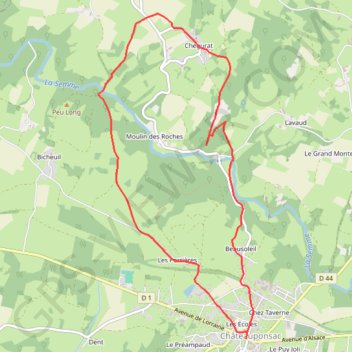 Trace GPS Le sentier de Chênepierre - Châteauponsac, itinéraire, parcours