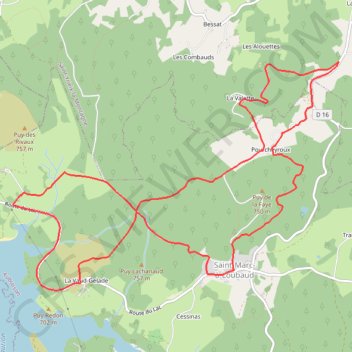 Trace GPS Chemin de la Forge - Saint-Marc à Loubaud, itinéraire, parcours