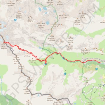 Trace GPS Tapou par la cabane de Lourdes, itinéraire, parcours