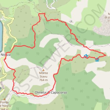 Trace GPS Balade au dessus de Nonza, itinéraire, parcours