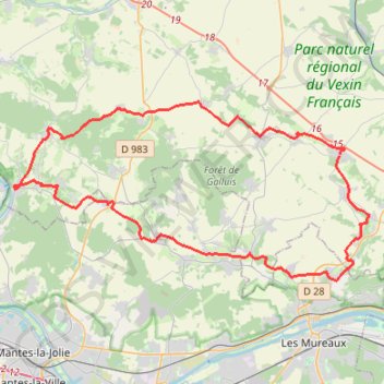 Trace GPS Sagy - Vetheuil, itinéraire, parcours