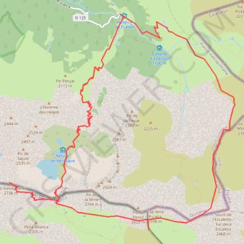 Trace GPS Pic de Sauvegarde depuis l'Hospice de France, itinéraire, parcours