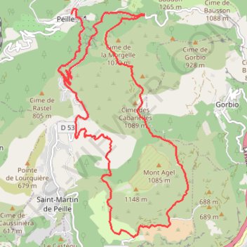 Trace GPS Tour du Mont Agel, itinéraire, parcours
