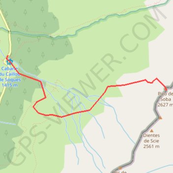 Trace GPS Pic de Sobe, itinéraire, parcours