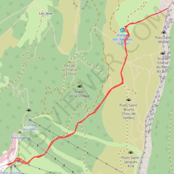 Trace GPS Plateau des Ramées depuis le stade ne neige de Lans en Vercors, itinéraire, parcours