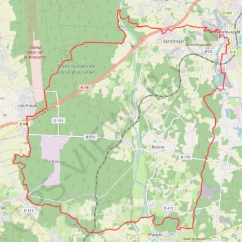 Trace GPS Mornac vers La Rochefoucauld 37 kms, itinéraire, parcours