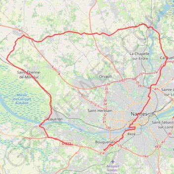 Trace GPS Pellerin - Temple De Bretagne - Treillieres - Carquefou - Nantes, itinéraire, parcours