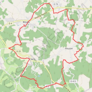 Trace GPS Bouex 21 kms, itinéraire, parcours