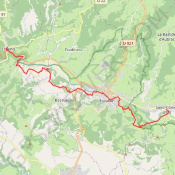 Trace GPS Via Podiensis J8, itinéraire, parcours