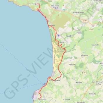 Trace GPS Cherbourg - Carteret jour 3, itinéraire, parcours