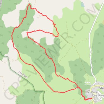 Trace GPS Les Rives - la bergerie Montaury, itinéraire, parcours