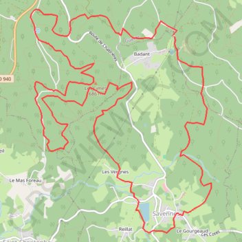 Trace GPS Monts de Guéret - -Badant, itinéraire, parcours