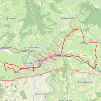 Trace GPS Les canaux et la voie verte - Digoin, itinéraire, parcours