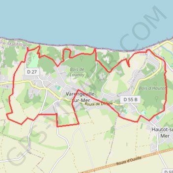 Trace GPS Côte d'Emeraude, Varengeville,, itinéraire, parcours