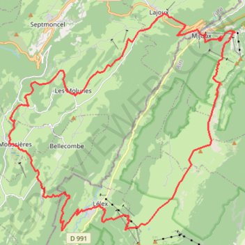 Trace GPS Randonnée dans le Haut-Jura - Colomby de Gex, itinéraire, parcours