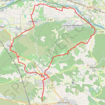 Trace GPS 2021-06-17 Lambesc - Durance 47km 500m, itinéraire, parcours