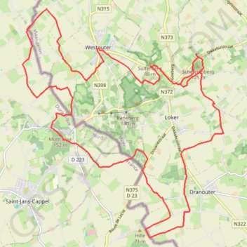Trace GPS Heuvelland 26 09 2017, itinéraire, parcours