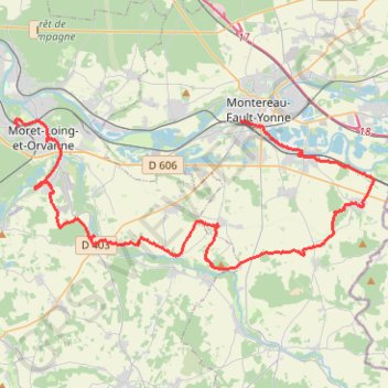 Trace GPS Moret-Montereau, itinéraire, parcours