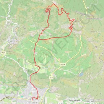 Trace GPS Les Alpilles et la piste des Lombards - Maussane-les-Alpilles, itinéraire, parcours