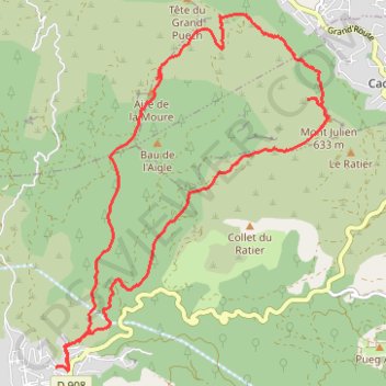 Trace GPS Mont Julien, itinéraire, parcours