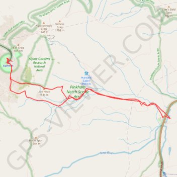 Trace GPS Mount Washington, Lion Head and Tuckerman Ravine Loop, itinéraire, parcours
