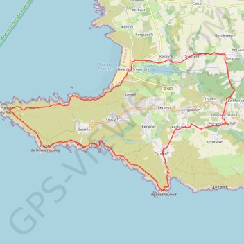 Trace GPS Pointe du Raz, itinéraire, parcours
