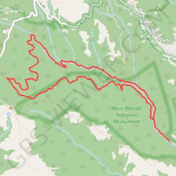 Trace GPS Muir Woods Bootjack Trail Loop, itinéraire, parcours
