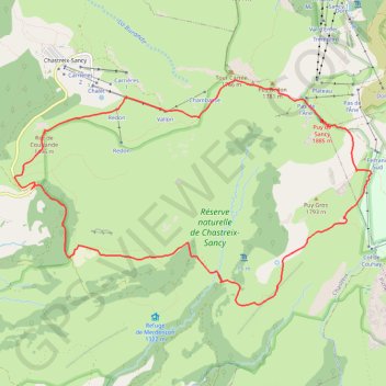 Trace GPS La Fontaine Salée par le Puy de Sancy, itinéraire, parcours