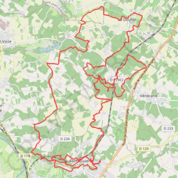 Trace GPS Fontcouverte - Le Douhet, itinéraire, parcours