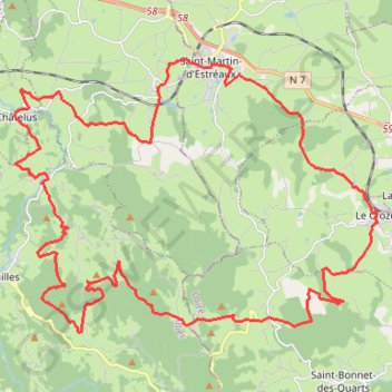 Trace GPS Rando en Pays de Jars - Saint-Martin-d'Estréaux, itinéraire, parcours