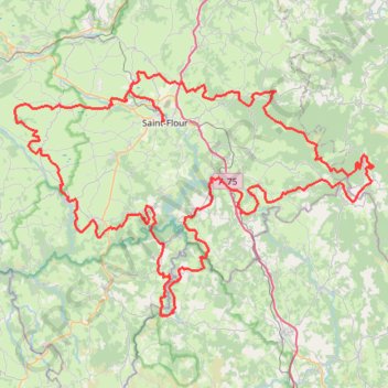 Trace GPS Tour du Pays de Saint Flour (Cantal, Haute-Loire et Lozère), itinéraire, parcours