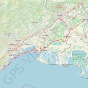 Trace GPS Canal du rhone, itinéraire, parcours