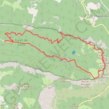 Trace GPS Synclinal de Saou (Drôme) - Les Trois becs, itinéraire, parcours