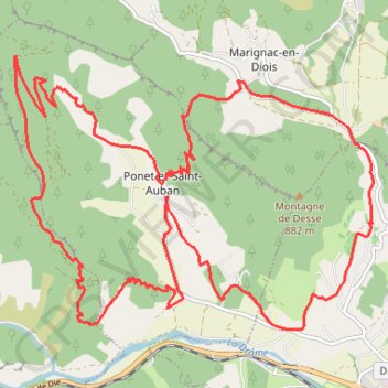 Trace GPS Ponet Saint Auban (Drôme), itinéraire, parcours