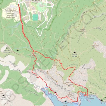 Trace GPS Traversée Morgiou - Sugiton depuis le domaine de Luminy, itinéraire, parcours