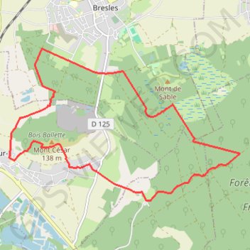 Trace GPS Du Mont César à l'Abbaye de Froidmont, itinéraire, parcours