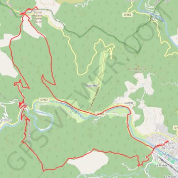 Trace GPS Sur les traces de R.L Stevenson, itinéraire, parcours