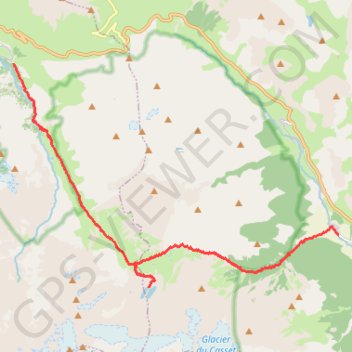 Trace GPS Traversée Villar d'Arène, le casset, itinéraire, parcours
