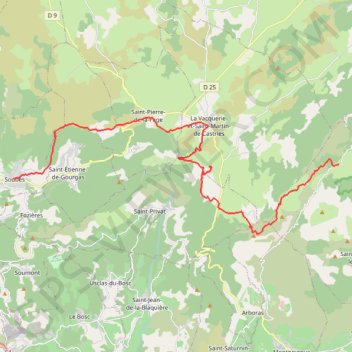 Trace GPS Soubès - Les Lavagnes, itinéraire, parcours