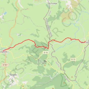 Trace GPS De Laguiole à Saint-Urcize, itinéraire, parcours