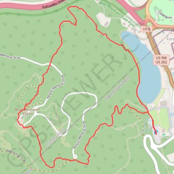 Trace GPS Bear Mountain Loop via Hessian Lake, itinéraire, parcours