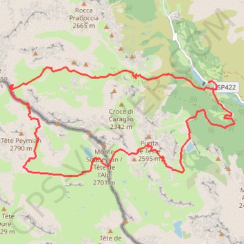 Trace GPS Cime de la Coste du Col, itinéraire, parcours