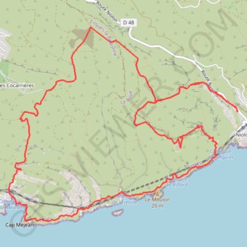 Trace GPS Niolon - Cap Méjean, itinéraire, parcours