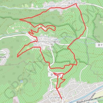 Trace GPS Boucle à Turckheim, itinéraire, parcours