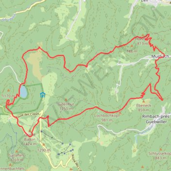 Trace GPS Le Grand Ballon par Murbach, itinéraire, parcours