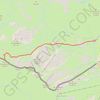 Trace GPS Plateau d'Aneou, itinéraire, parcours