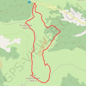 Trace GPS Pics d'Estibat et de la Journalade en circuit depuis le col de Port, itinéraire, parcours