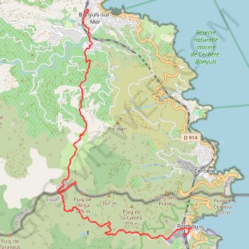 Trace GPS Banyuls-sur-Mer - Portbou (Chemin Walter Benjamin), itinéraire, parcours
