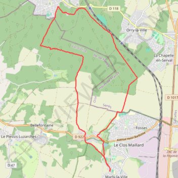 Trace GPS Marly-Orry-Fosses, itinéraire, parcours